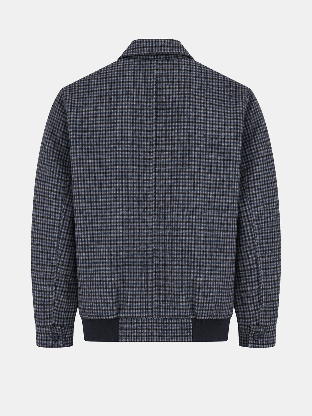 Black & Grey Gingham Checkered Wool & Cashmere Blended Jacket - Sartoria