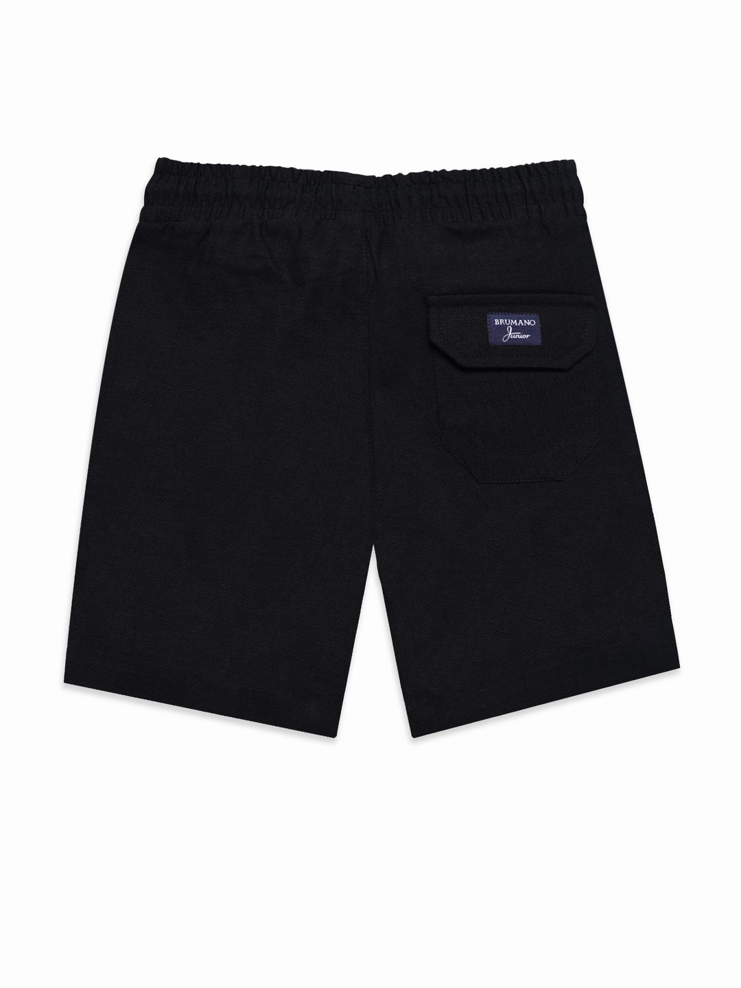 Brumano Black Linen Casual Shorts - Junior