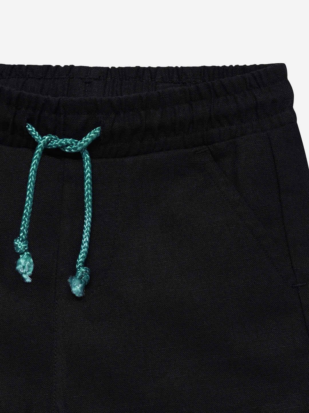 Black Linen Casual Shorts - Junior