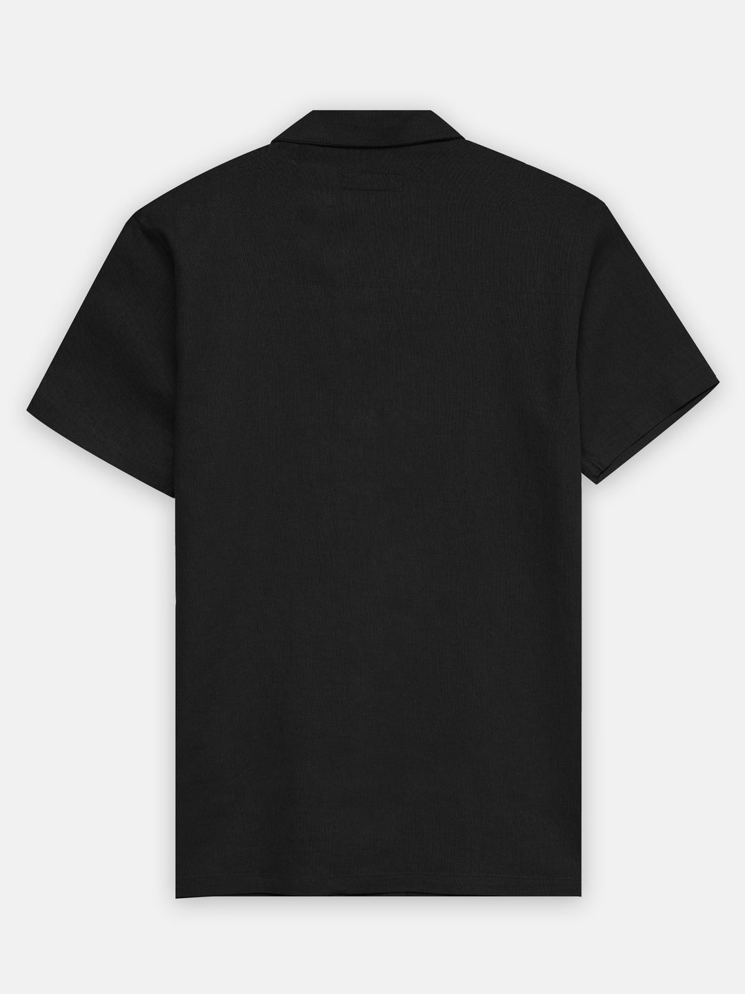 Black Linen Half Sleeve Cuban Collar Shirt