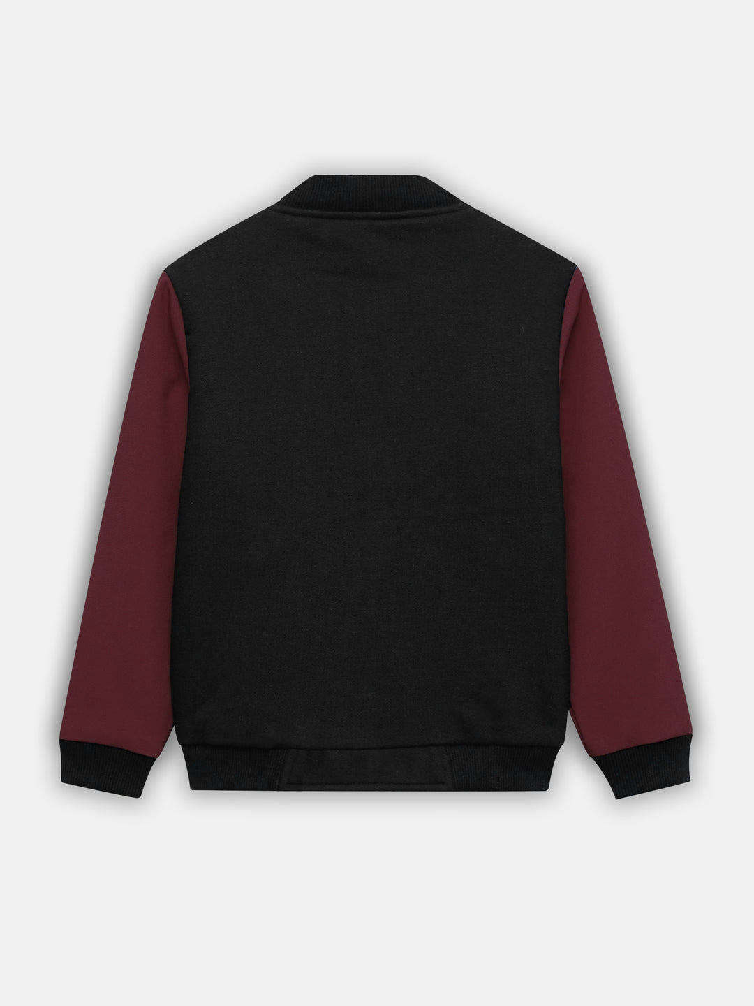 Black & Maroon Casual Bomber Jacket - Junior