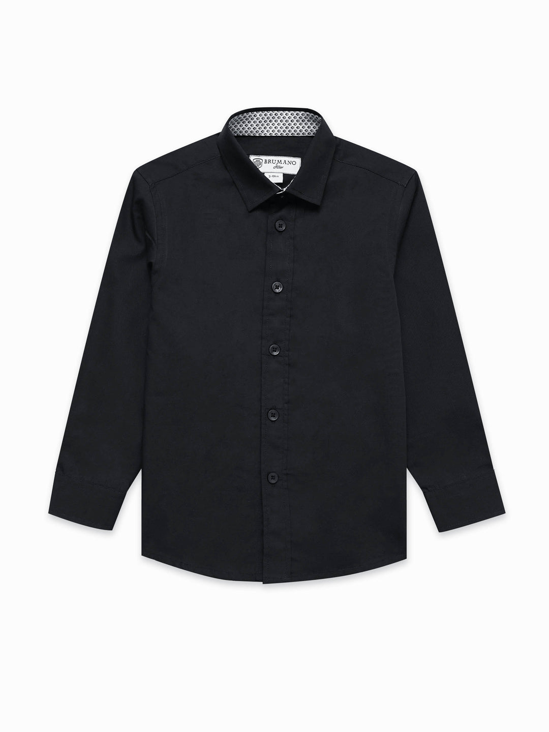 Black Shirt With Inner Collar Detail - Junior