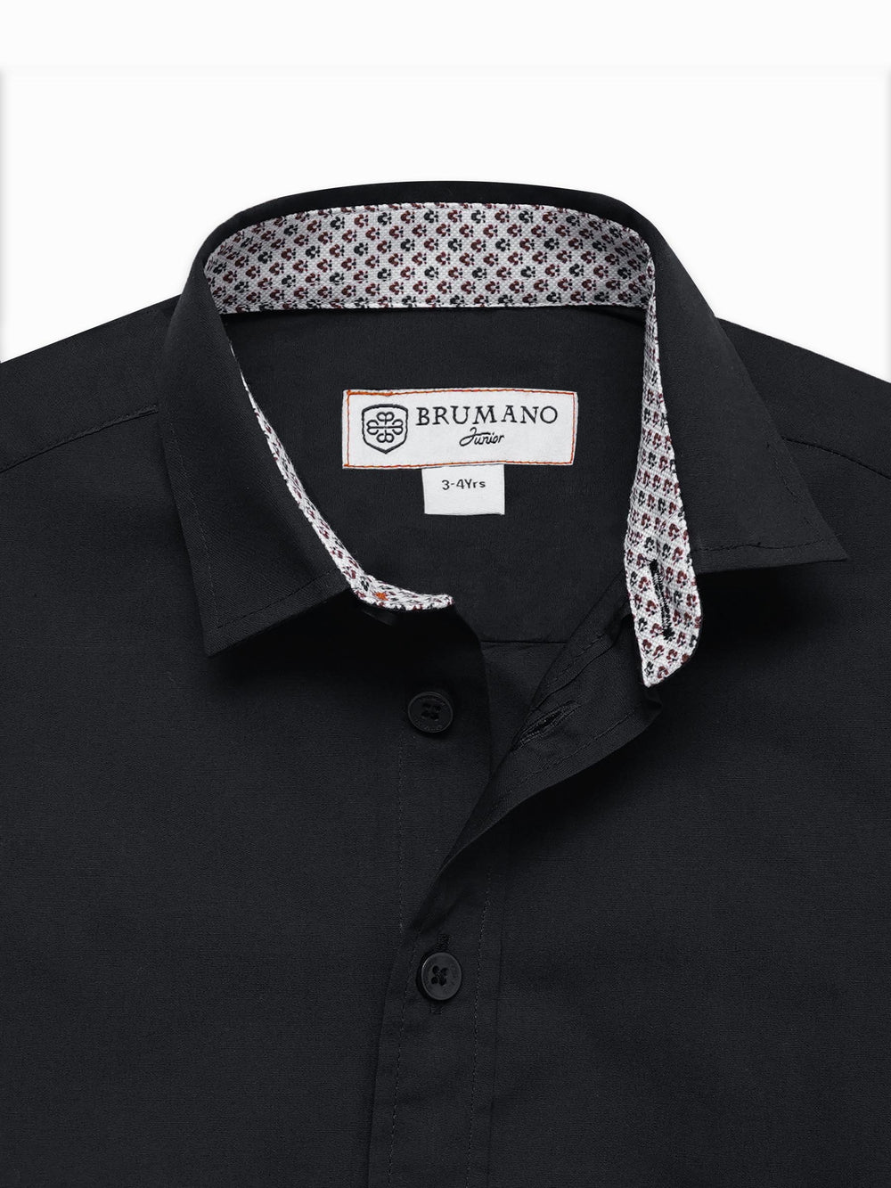 Black Shirt With Inner Collar Detail - Junior