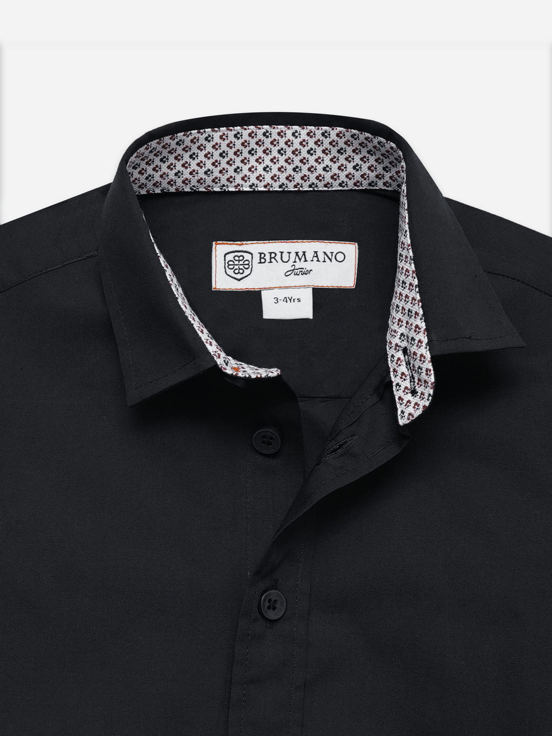 Black Shirt With Inner Collar Detail - Junior