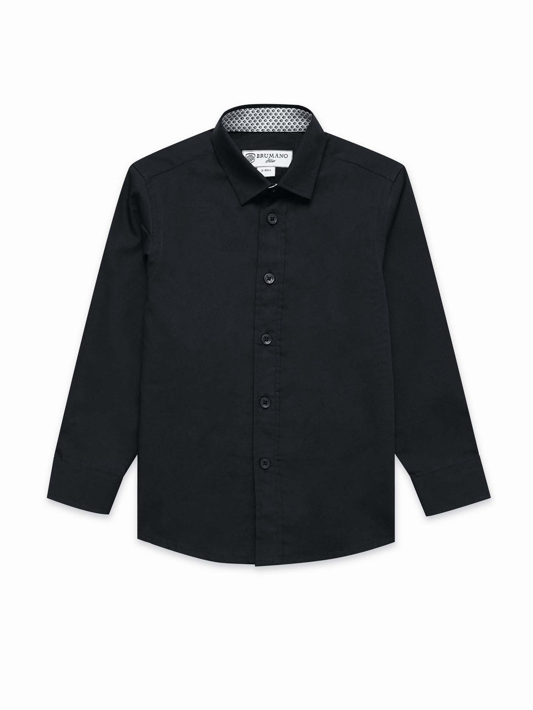 Black Shirt With Inner Collar Detail - Junior