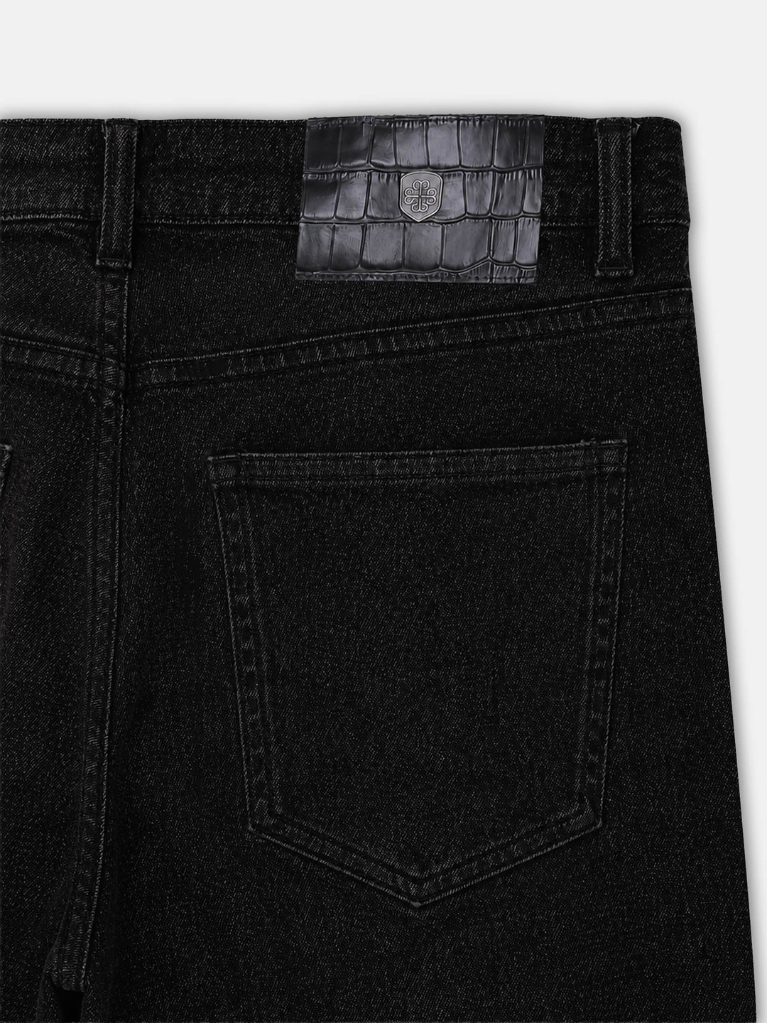 Black Straight Fit Casual Denim