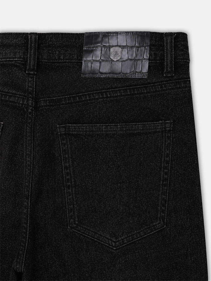 Black Straight Fit Casual Denim