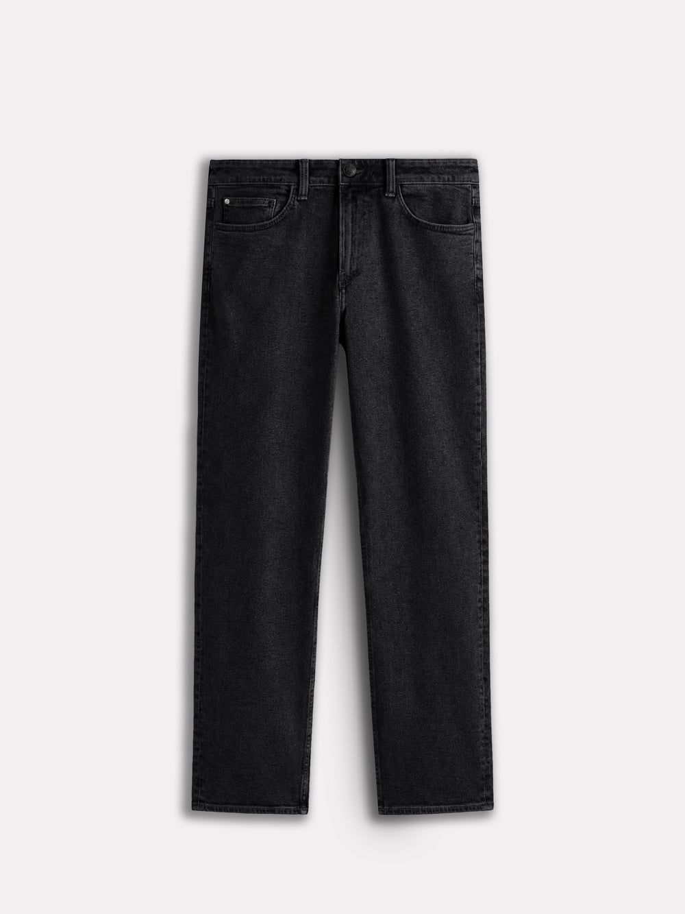 Black Straight Fit Casual Denim