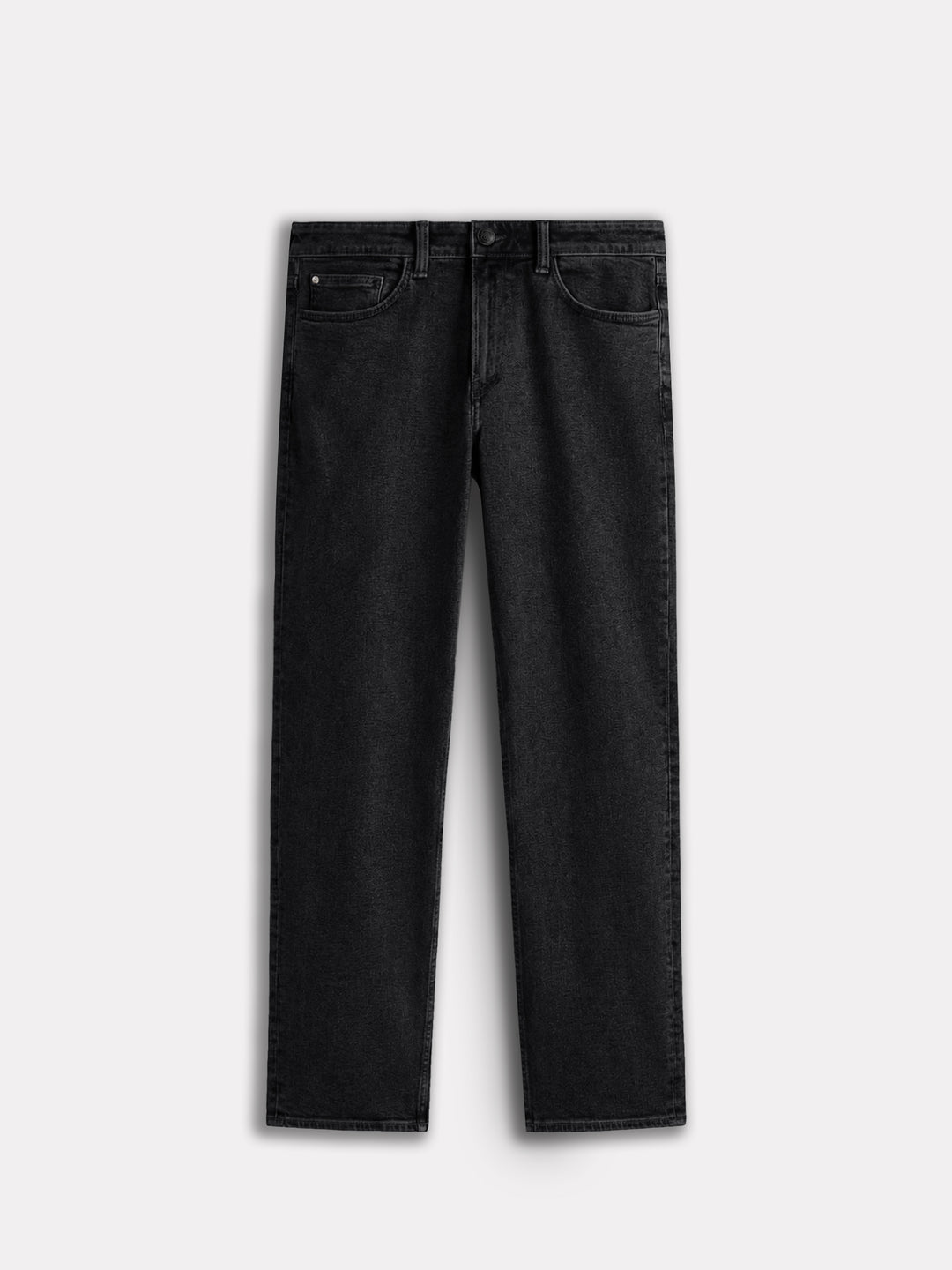 Black Straight Fit Casual Denim
