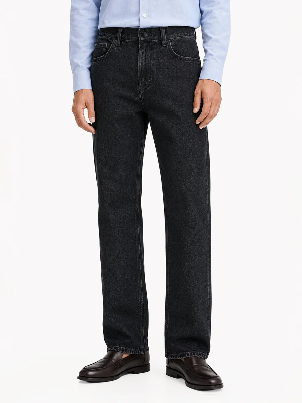 Black Straight Fit Casual Denim