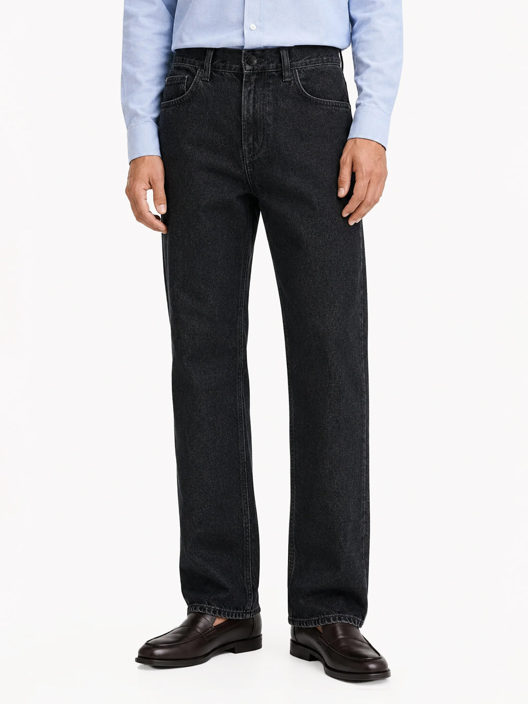 Black Straight Fit Casual Denim