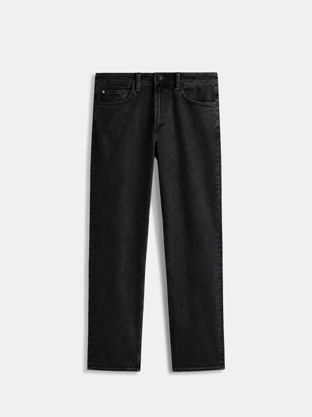 Black Straight Fit Casual Denim