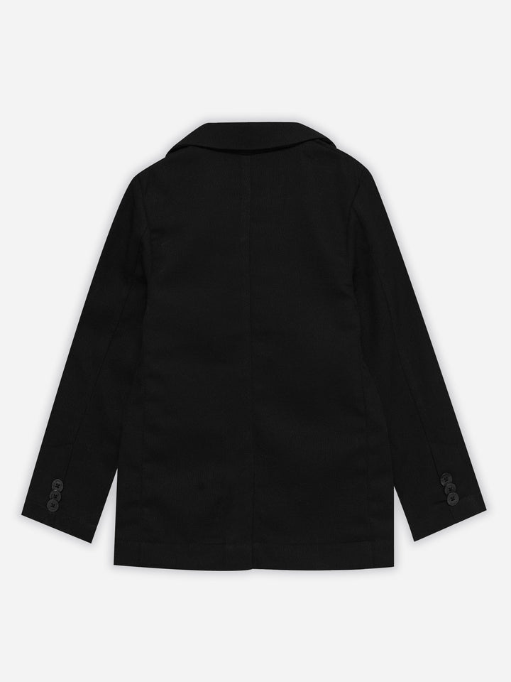 Black Structured Kids Casual Blazer