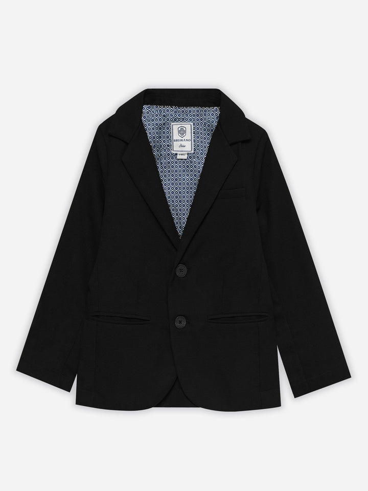 Black Structured Kids Casual Blazer