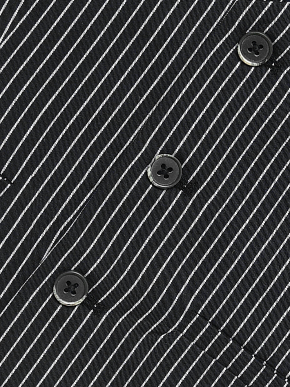 Black & White Striped Formal Vest With Bow - Junior