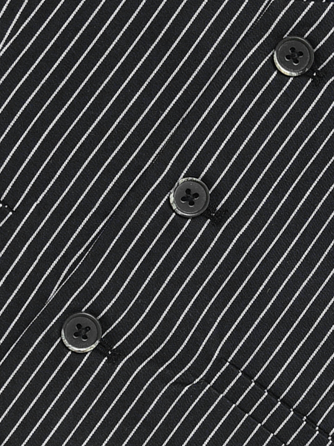 Black & White Striped Formal Vest With Bow - Junior