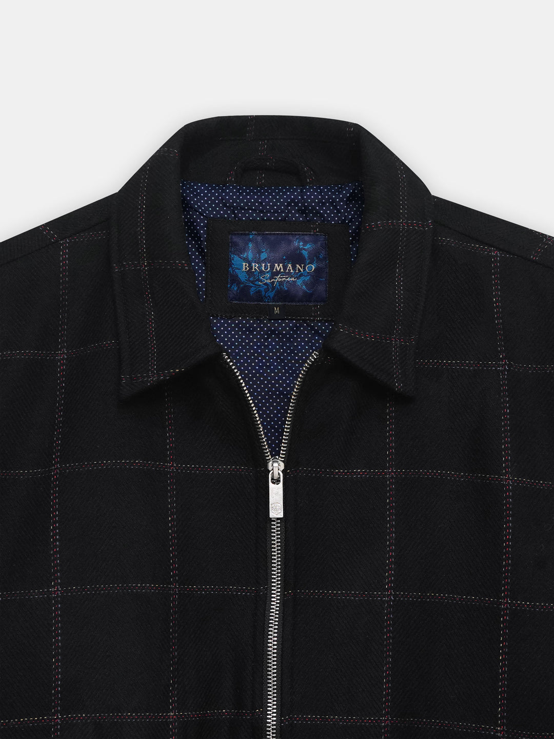 Black Windowpane Wool & Cashmere Blended Jacket - Sartoria