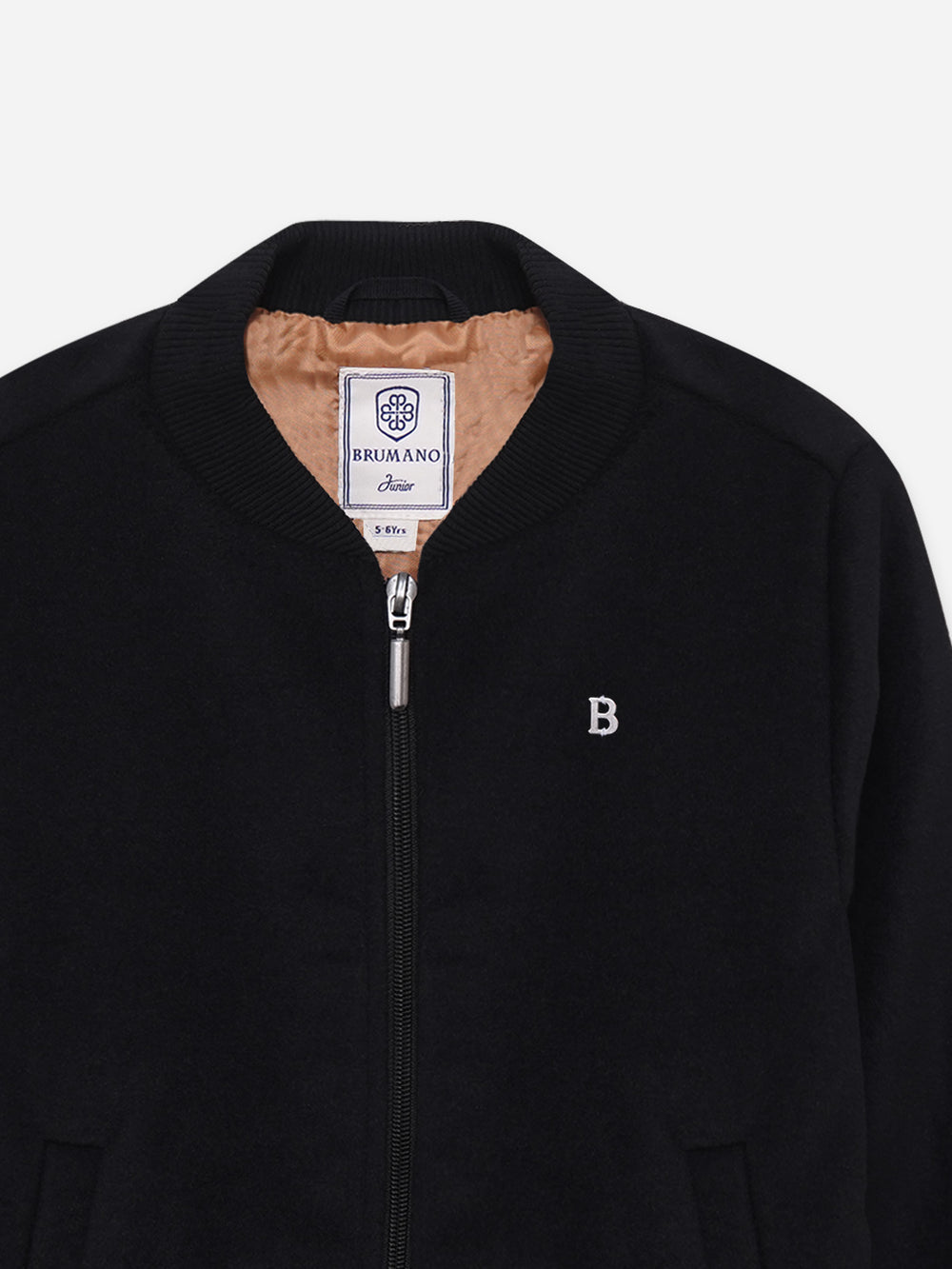 Boys textured wool winter coat close up