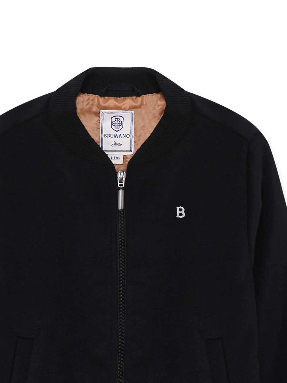 Boys textured wool winter coat close up