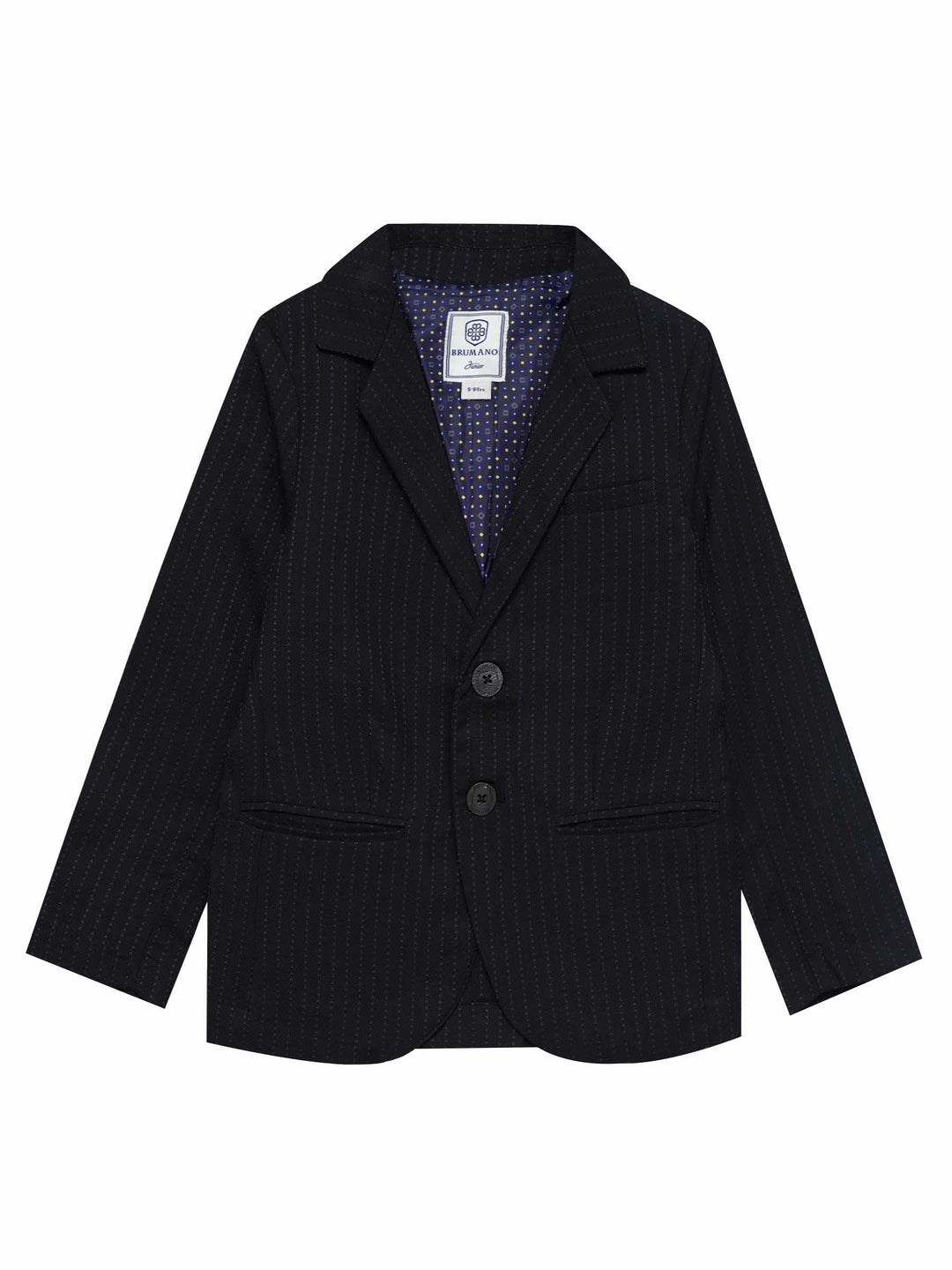 Black Wool Structured Kids Casual Blazer
