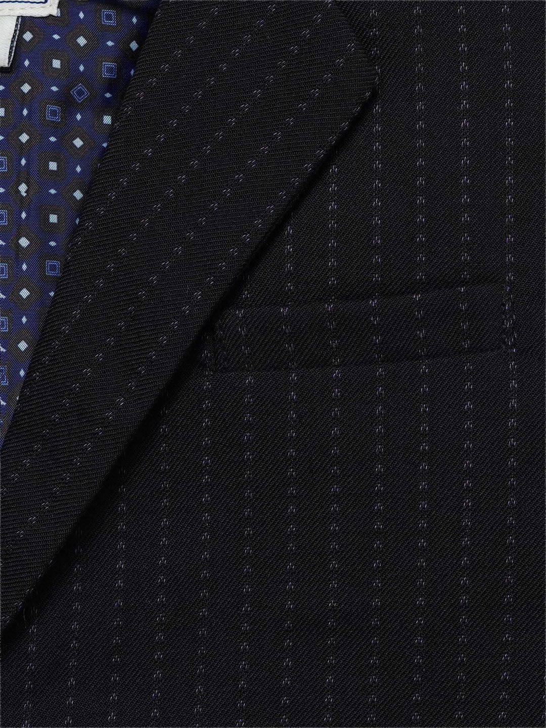 Black Wool Structured Kids Casual Blazer