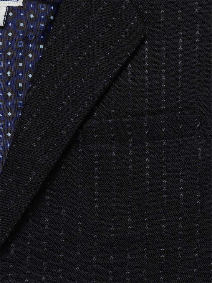 Black Wool Structured Kids Casual Blazer