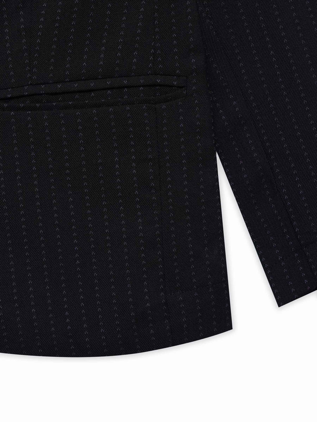 Black Wool Structured Kids Casual Blazer