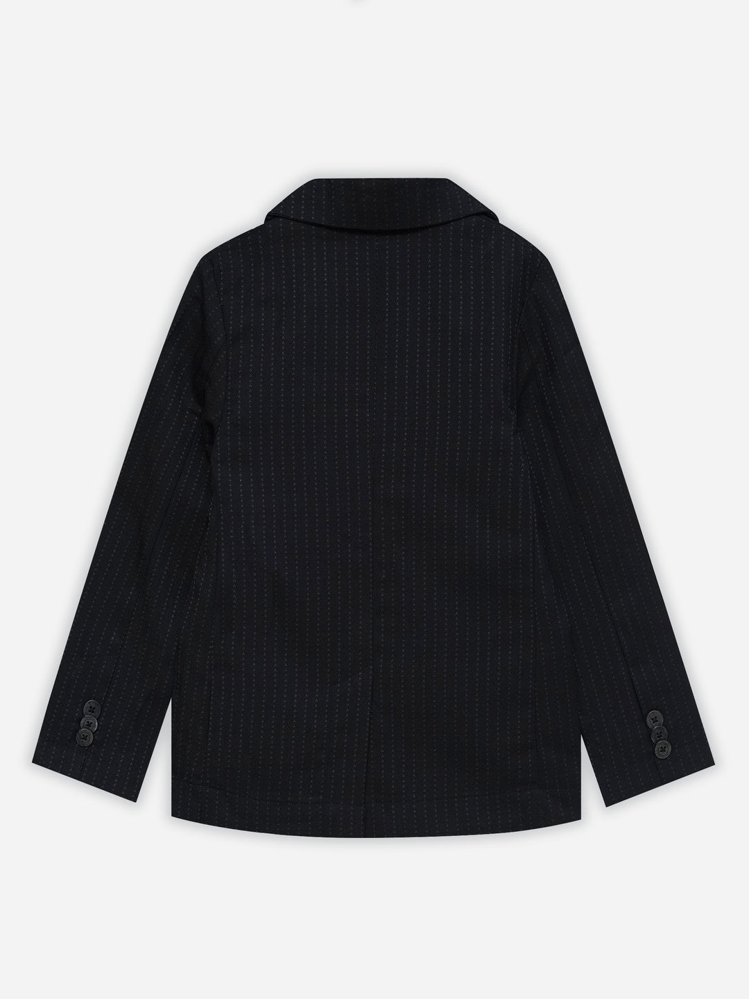 Black Wool Structured Kids Casual Blazer