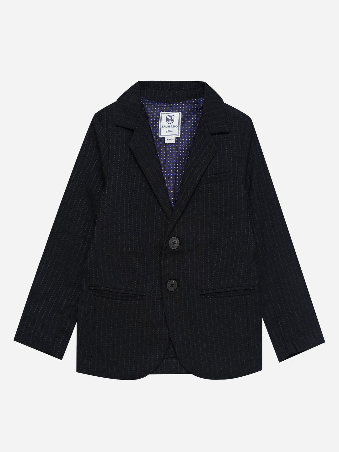 Black Wool Structured Kids Casual Blazer