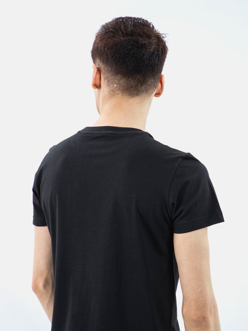 Black 100% Combed Cotton Crew Neck T-Shirt