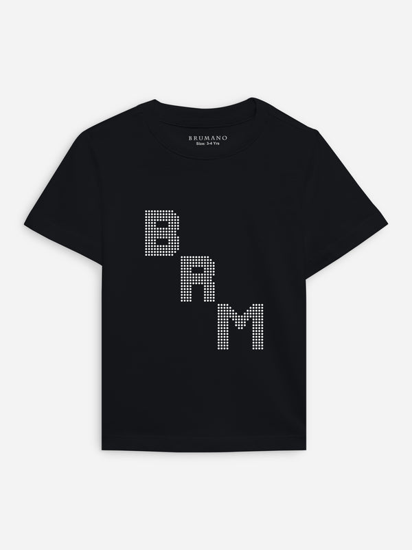 Black 3d 'BRM' Printed Casual T-Shirt