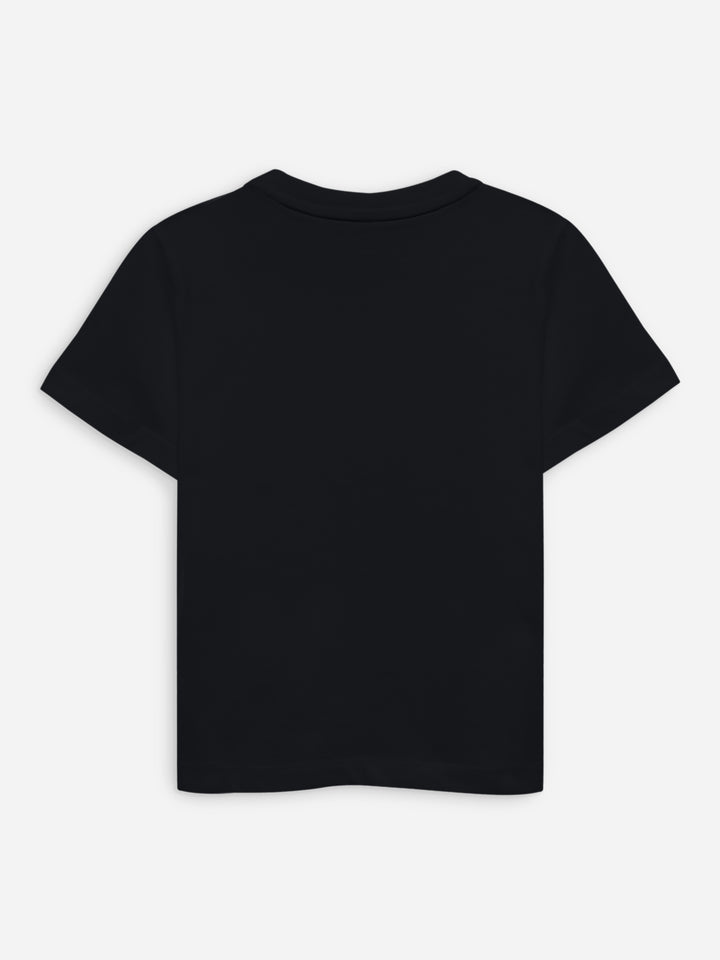 Black Basic 100% Cotton Casual Tee