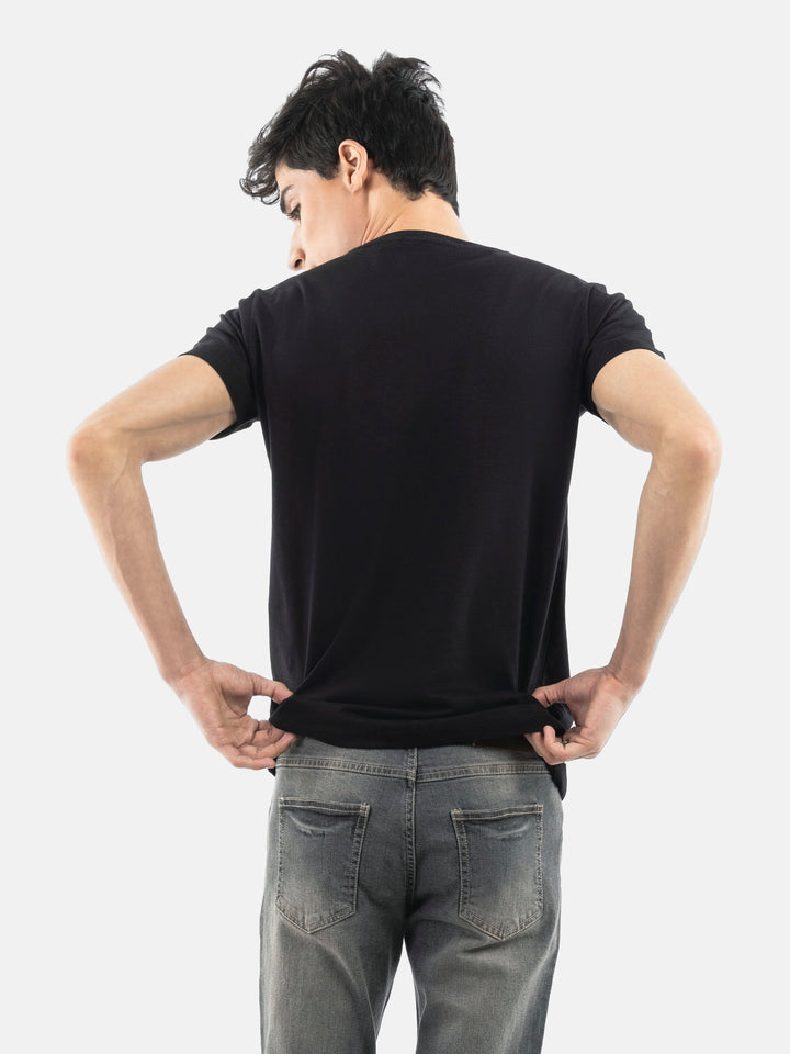 Black Basic Crew Neck T-Shirt Brumano Pakistan