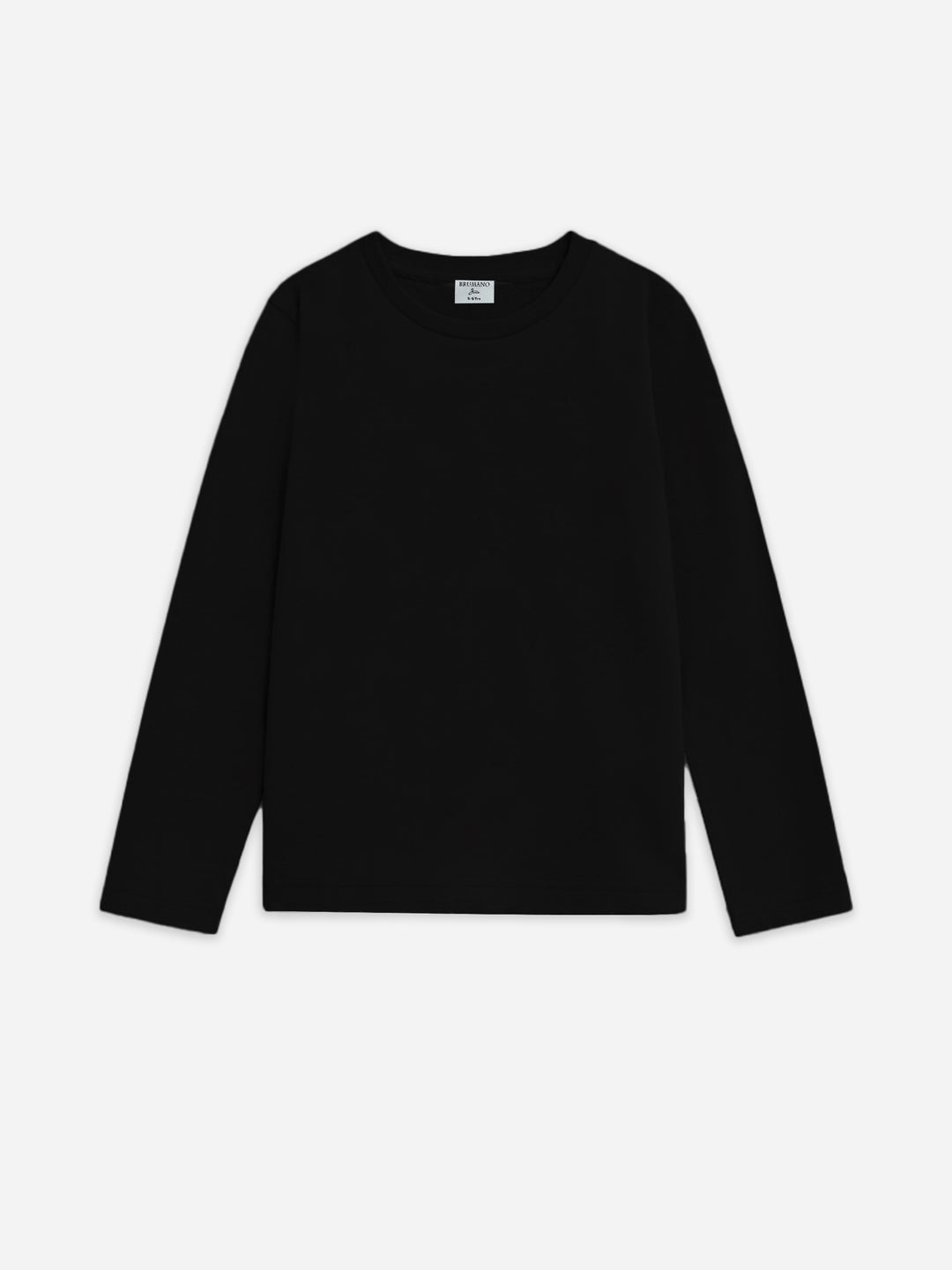 Black Basic Long Sleeve Casual T-Shirt - Junior