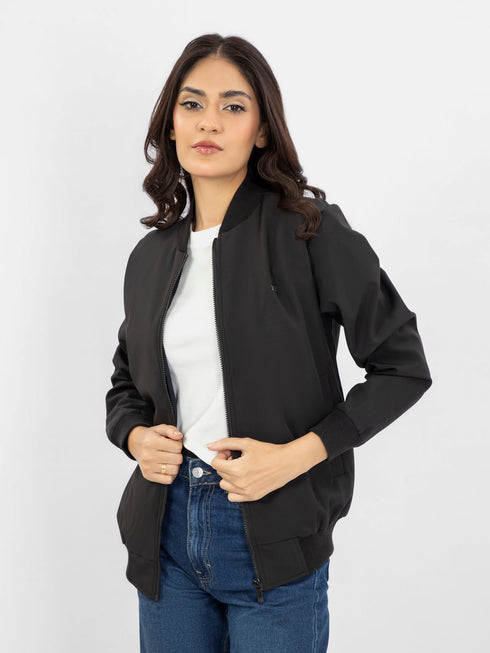 Black Bomber Jacket - Women