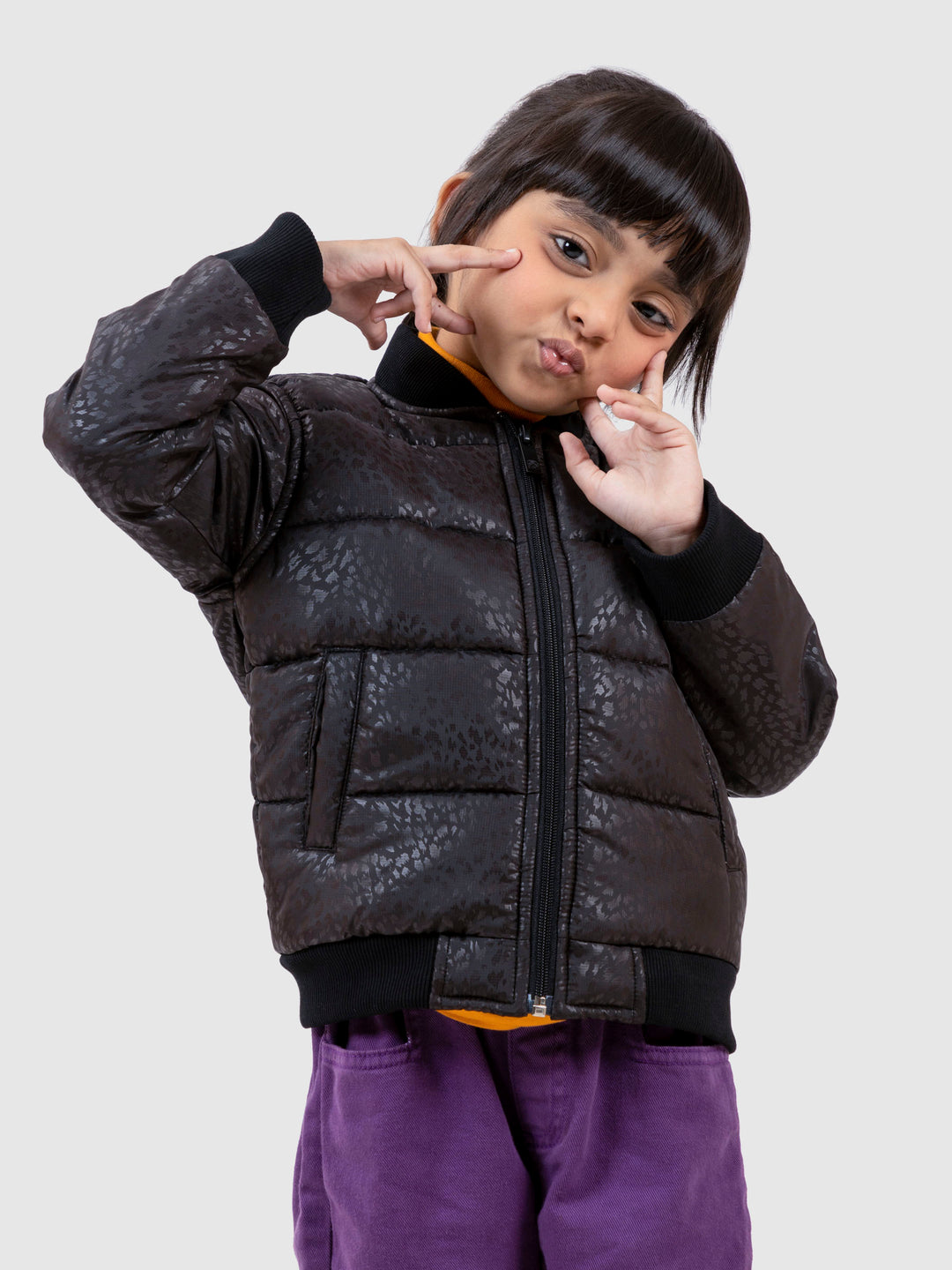 Black camouflage quilted casual bomber jacket brumano pakistan