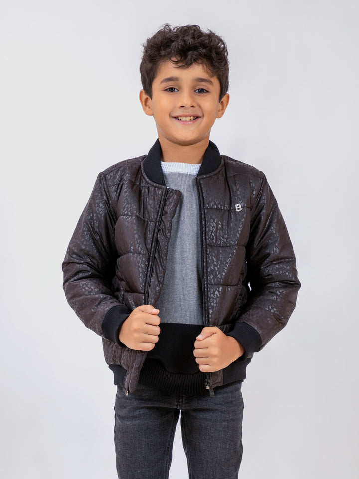 Black Camouflage Quilted Casual Bomber Jacket Brumano Pakistan