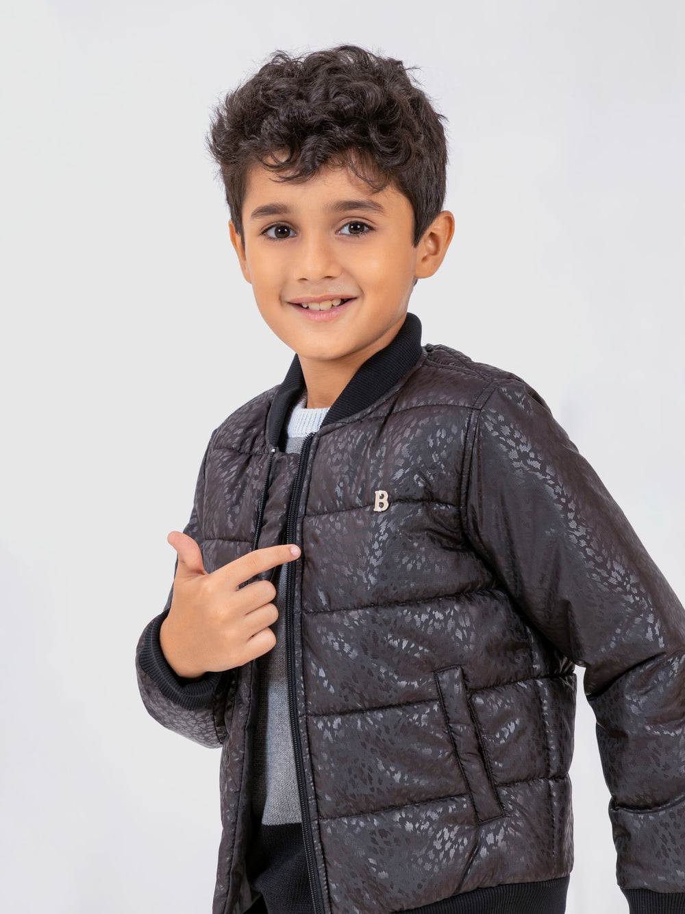 Black camouflage quilted casual bomber jacket brumano pakistan