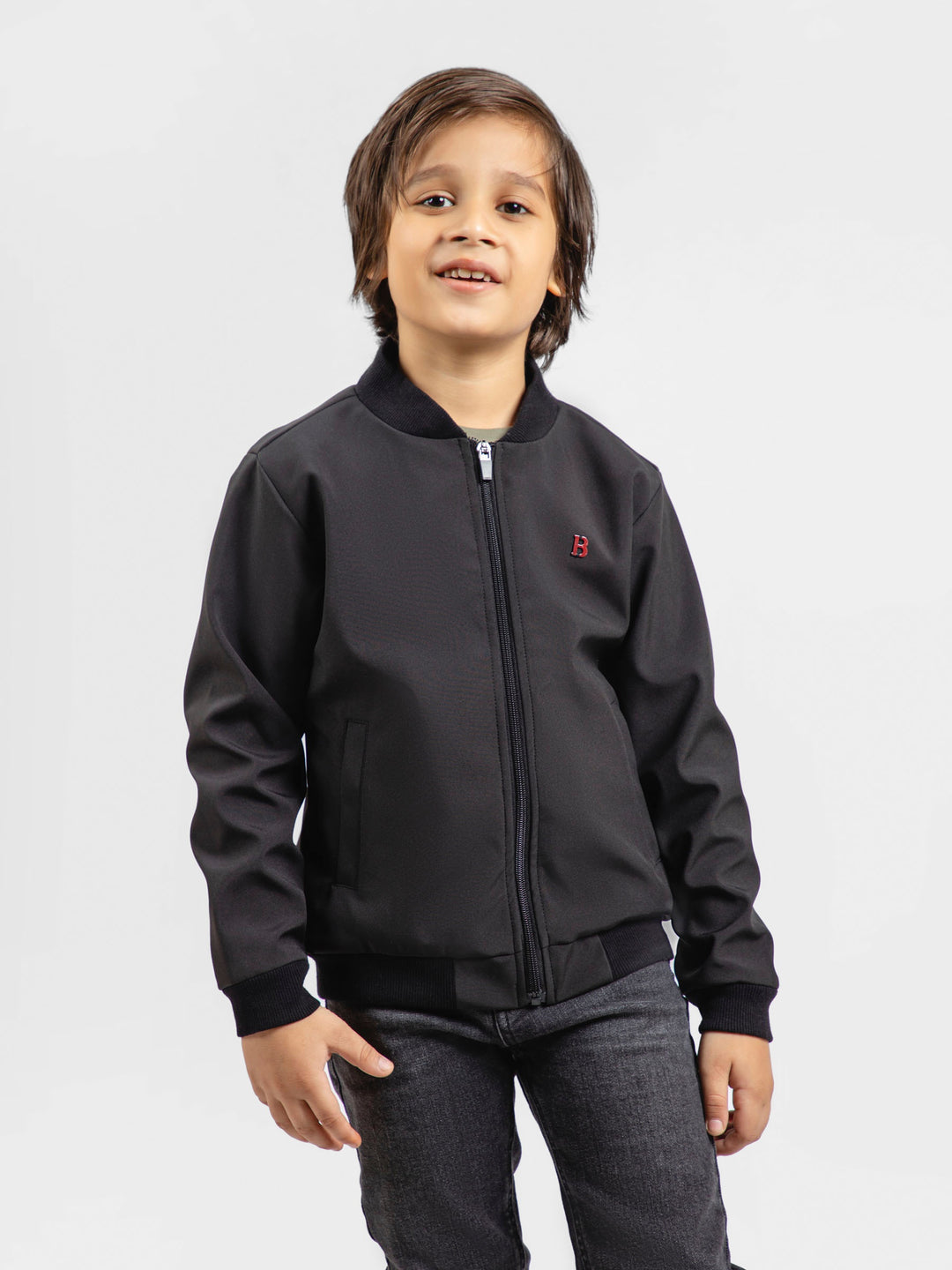 Black Casual Bomber Jacket