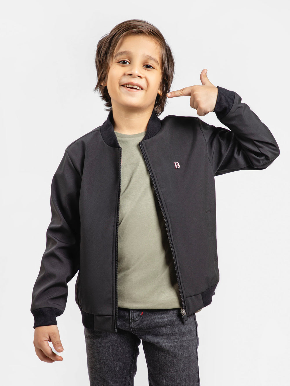 Black Casual Bomber Jacket