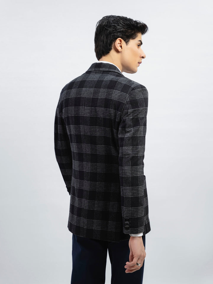 Black Checkered Tweed Wool Blazer Brumano Pakistan