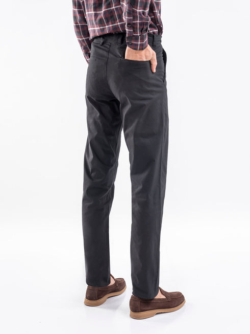 Black Cotton Chinos