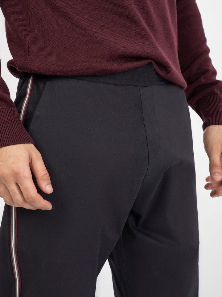 Man wearing black cotton pajama with contrasting detailing — Brumano Pakistan