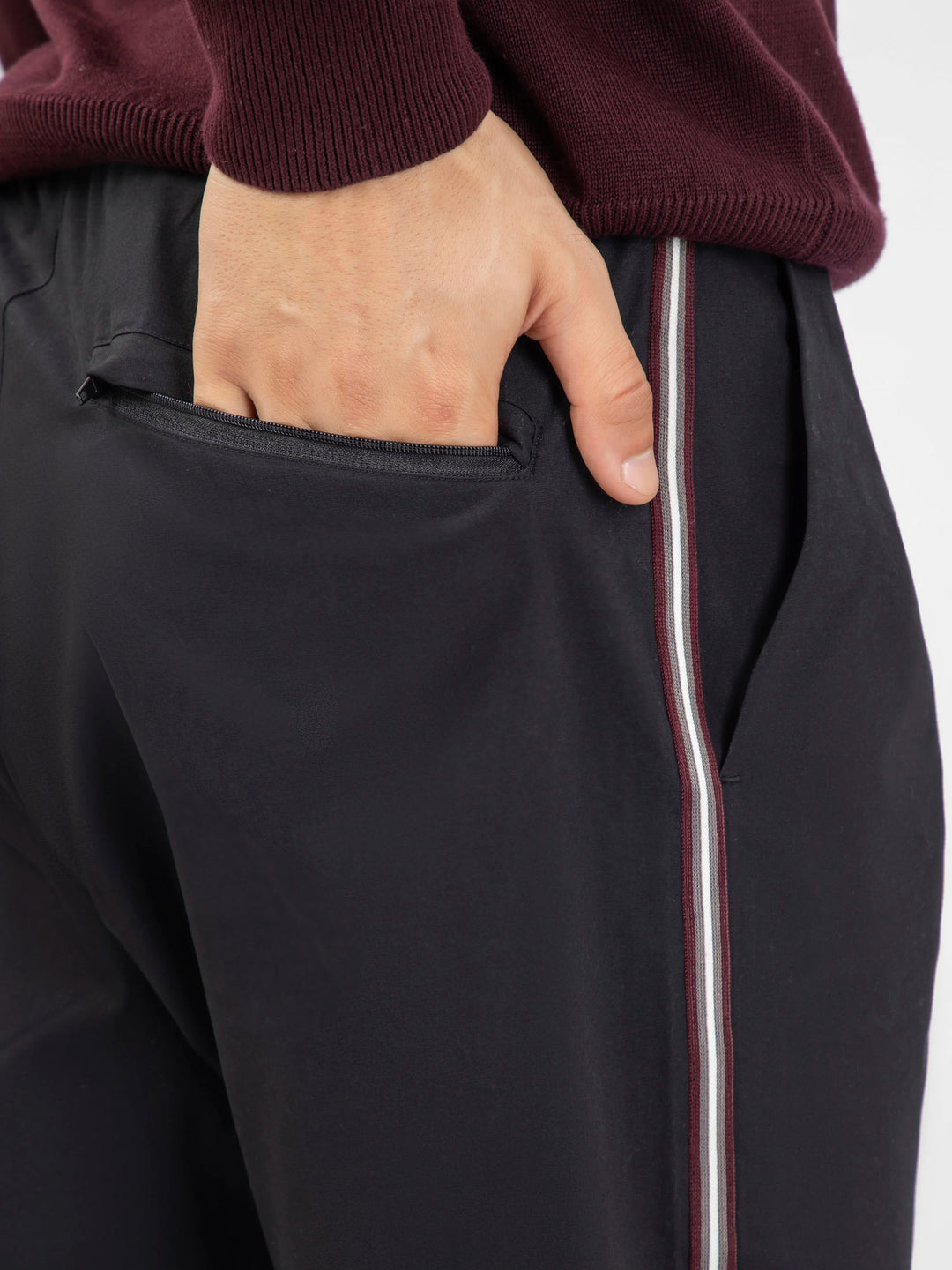 Black Cotton Pajama With Contrasting Detailing flat lay — Brumano Pakistan