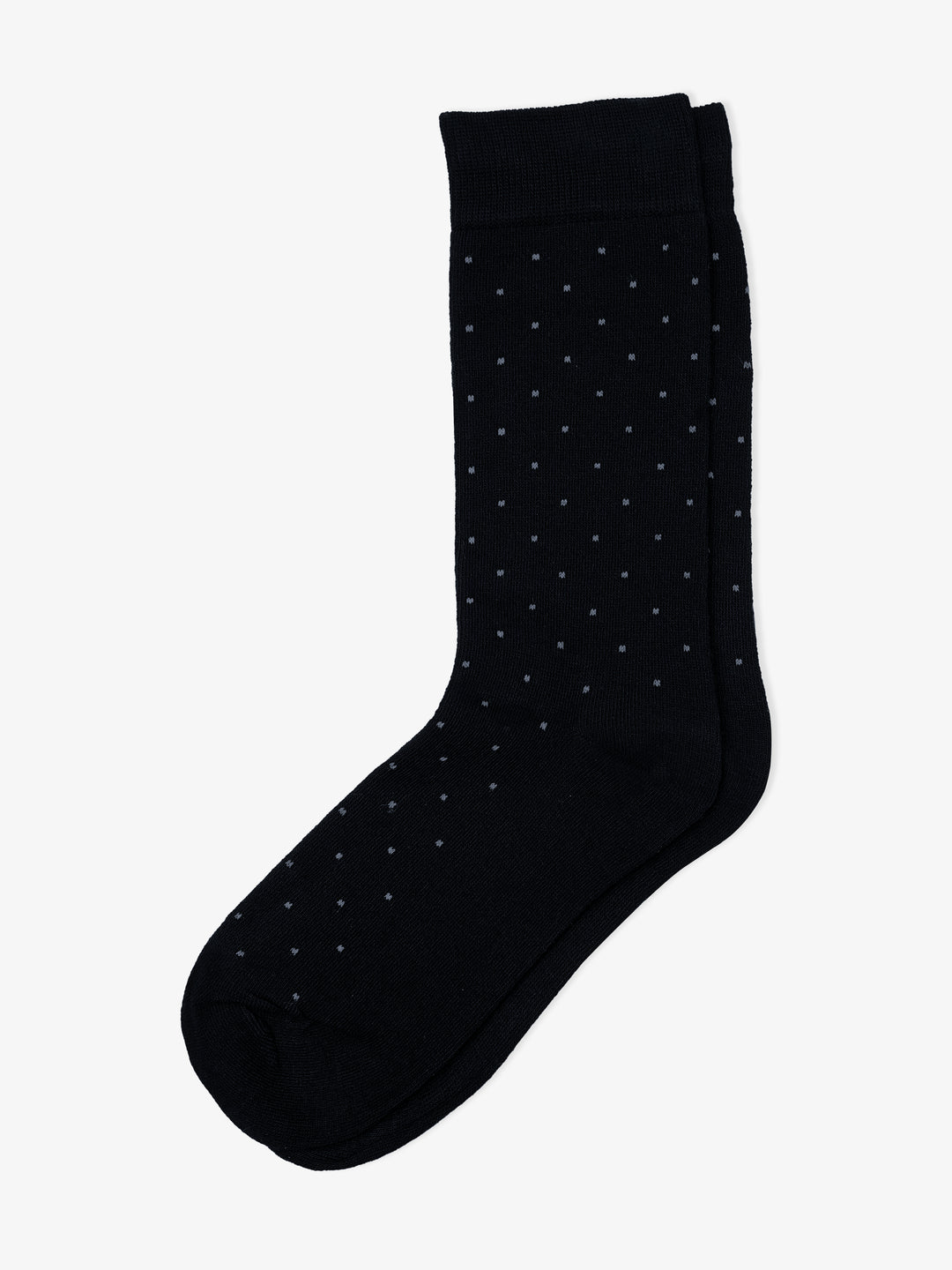 Black Cotton Socks With Heather Dots