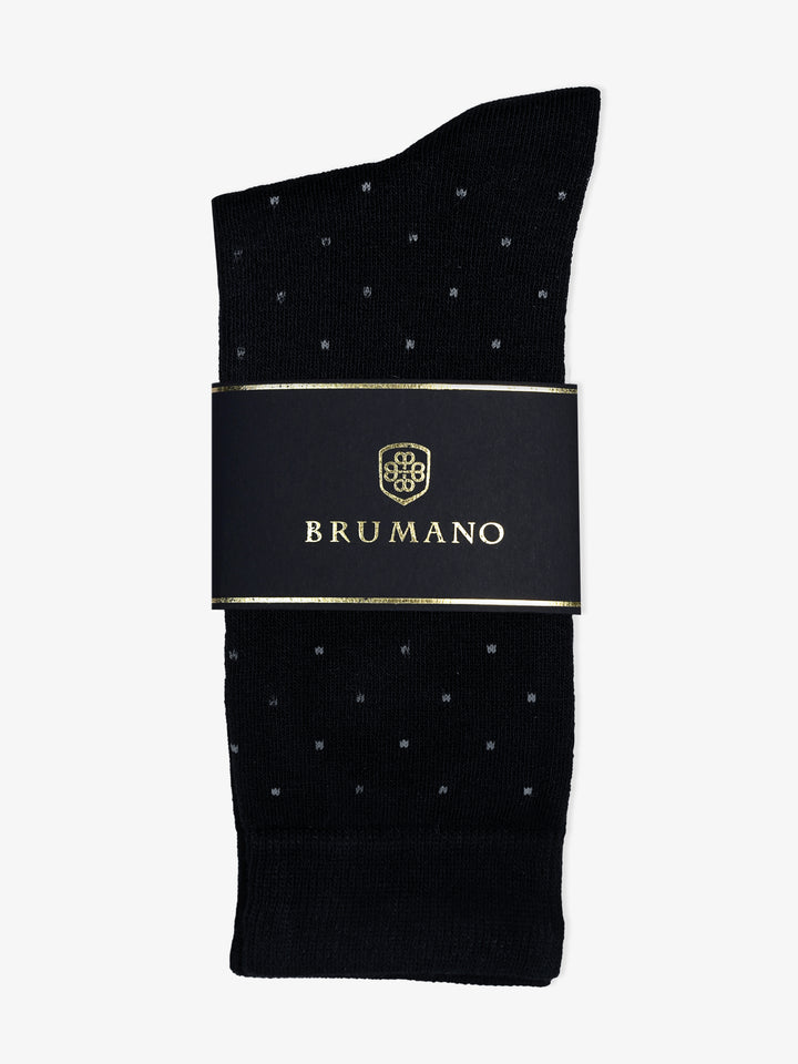 Black Cotton Socks With Heather Dots