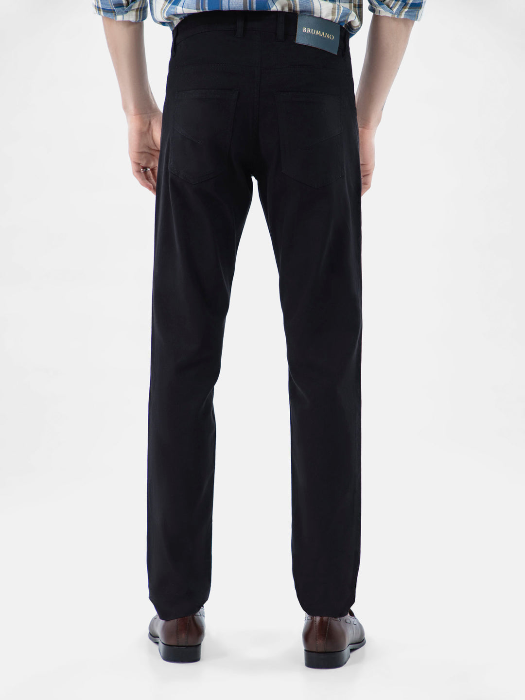Black Dobby Structured Five Pocket Trouser Brumano Pakistan