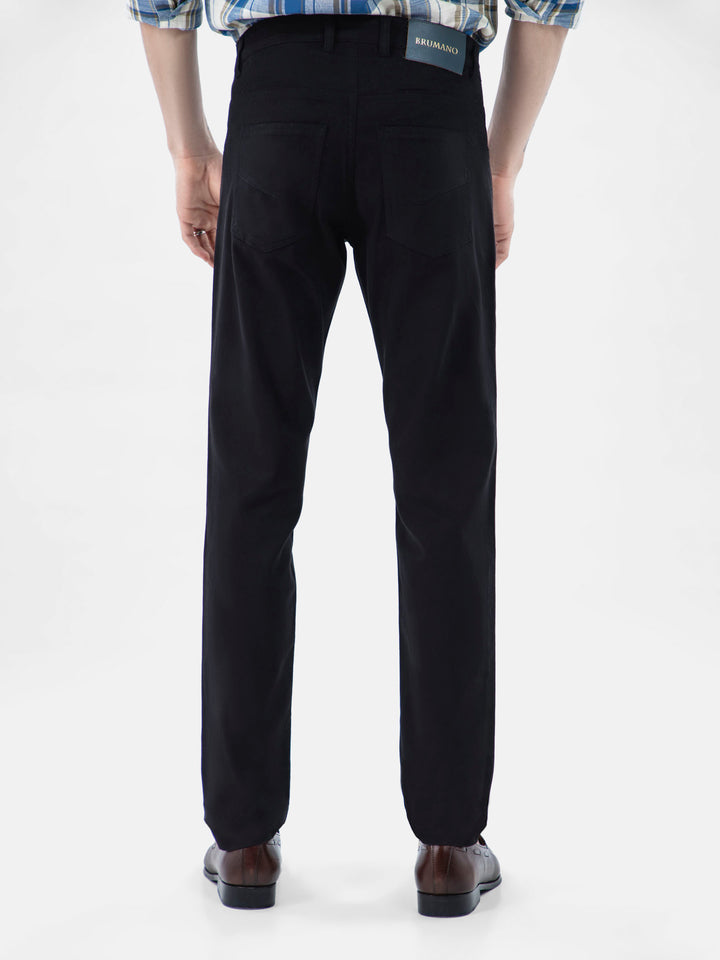Black Dobby Structured Five Pocket Trouser Brumano Pakistan