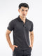 Black Dobby Structured Polo