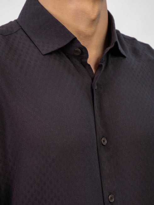 Black Dobby Structured Shirt